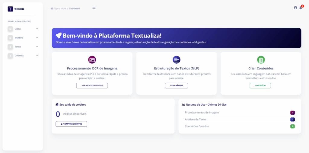Dashboard inicial